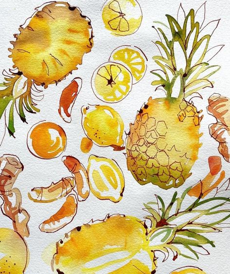 Fruit Journal, Ohn Mar Win, Sketchbook Practice, Start Day, Win Art, Watercolor Fruit, Watercolor Sketchbook, A Fresh Start, Watercolor Inspiration