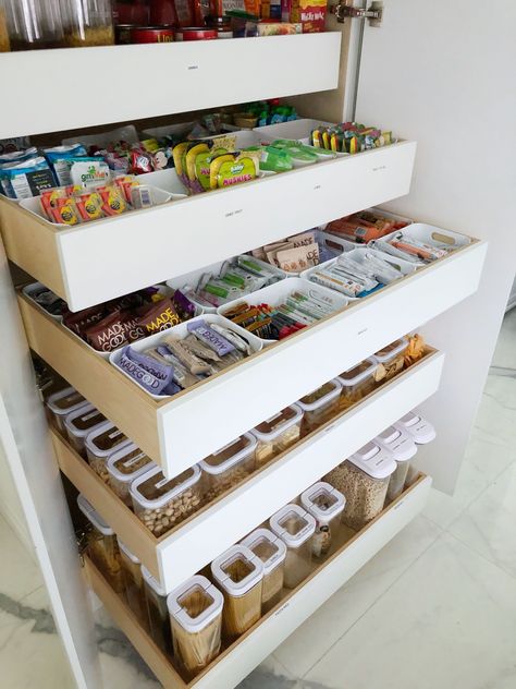 Transform Your Pantry Today With Our Pantry Organization Guide.  Ready to conquer the chaos? Let’s roll up our sleeves and get started!   #pantry, #pantryorganization, #pantryorganizationideas, #pantrystorage, #tidypantry Pantry Organization Drawer, Pantry With Drawers Organization, Pantry Organization Pull Out Drawers, Pantry Pull Out Shelves Organization, Organizing Pull Out Pantry Drawers, Can Organization In Pantry, Kitchen Pantry Storage Ideas, Pantry Drawer Organization, Pantry Closet Pull Out Shelves