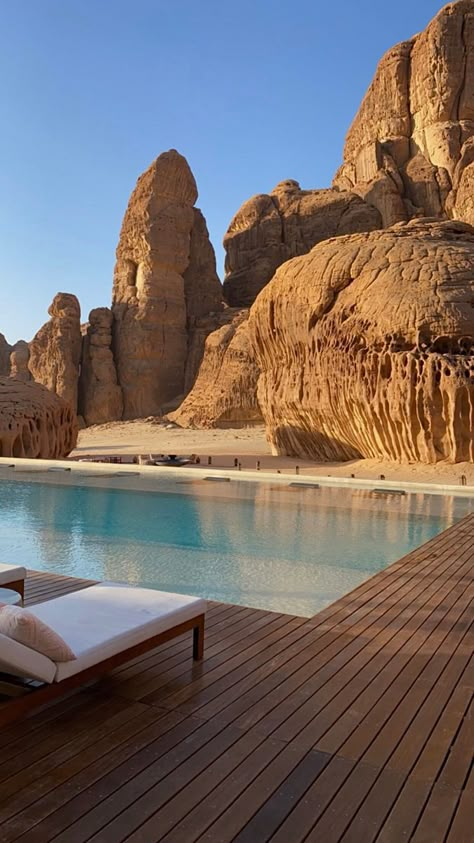 Pool view at Habitas AlUla Practical Accessories, Vacation Pictures, Travel List, Beautiful Places To Travel, Travel Inspo, Pretty Places, Dream Destinations, Travel Aesthetic, Travel Gifts