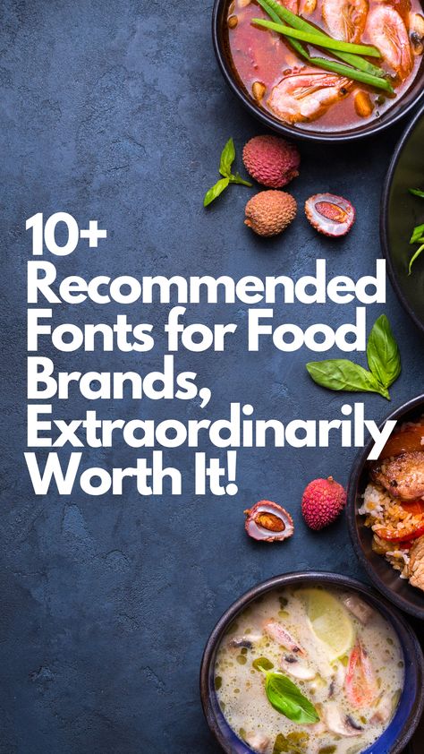 Font for food brands is very important for the continuity of a business. It is because every font used will be a highlight that always appears whenever business branding is concerned. As a result, choosing the font that you will use for a brand or logo must be careful. #graphicdesign #typography #fonts #branding #typeface #fontdesign #digitalmarketing #foodfont #brandstrategy Fonts For Food Business, Food Fonts Typography, Fonts For Restaurant Logo, Restaurant Fonts Typography, Spice Branding, Food Typography Design, Logo Font Design, Restaurant Font, Food Blog Logo