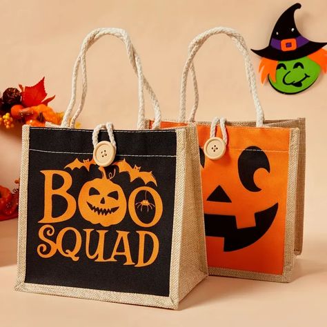 Halloween Ghost Face Pumpkin Skull Tote Bag Horror Skull Elf Gift Bag Small Portable Trick Ot Treat Candy Bag | Discounts For Everyone | Temu Skull Tote Bag, Dulces Halloween, Thermal Lunch Bag, Elves Gift, Halloween Candy Bags, Bento Bags, Button Decorations, Sac Lunch, Pumpkin Candy