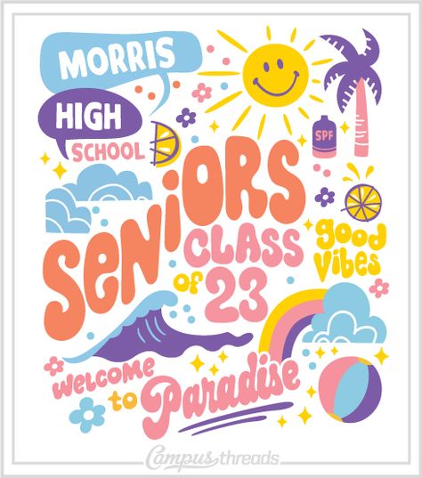 Class Of 23, Staff Design, School Spirit Shirts Designs, Senior Year Things, Senior Class Shirts, Senior Year Fun, School Shirt Designs, Class Shirts, Smiley Face Shirt