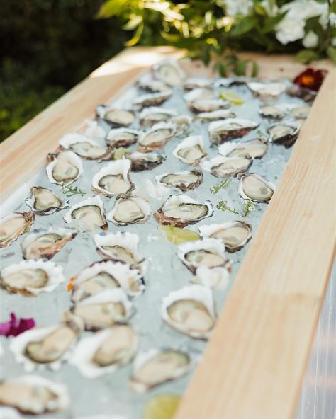 The Oyster Cart. The perfect centerpiece to your next soirée. 📷 @dainamariephotography Cocktail Hour Aesthetic, Wedding Canapes, Brunch Christmas, Hour Aesthetic, Oyster Roast, House Warming Party, Boozy Brunch, Cocktail Hour Wedding, Champagne Party