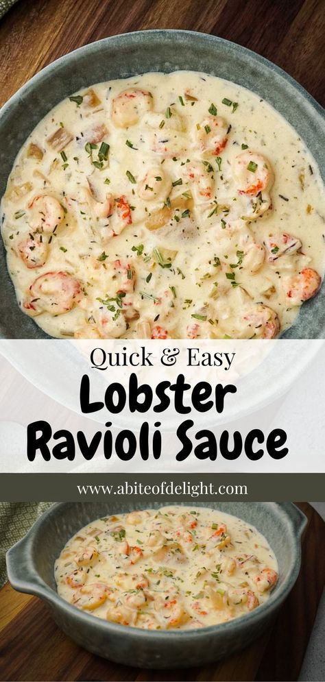 Lobster Ravioli Sauce, Different Sauces, Ravioli Sauce, Lobster Ravioli, Lobster Dishes, Creamy Garlic Sauce, How To Cook Lobster, Lobster Recipes, Cooking Seafood