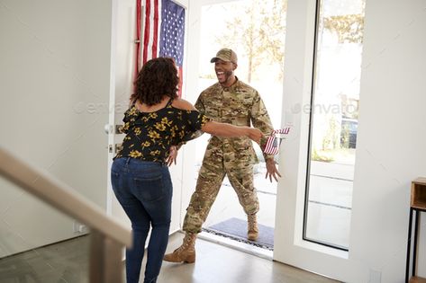 Millennial black male soldier returning home into the arms open of his wife, close up by monkeybusiness. Millennial black male soldier returning home into the arms open of his wife, close up #Affiliate #soldier, #returning, #male, #Millennial Soldier Coming Home Videos, Soldiers Returning Home, Soldiers Coming Home, Military Pictures American Soldiers, Male Soldier, Usa Military Man, Heart Warming, Black Men, Soldier