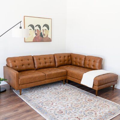 Modern Leather Sectional Sofas, Modern Leather Sectional, Leather Chaise Sectional, Brown Sectional, Mod Furniture, Genuine Leather Sofa, Comfortable Couch, Affordable Modern Furniture, Contemporary Mid Century Modern