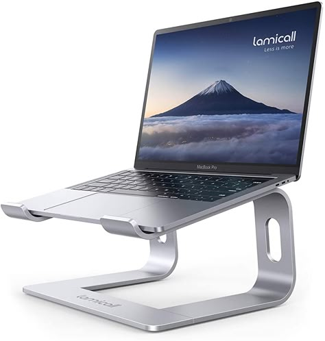 Amazon.com: Laptop Stand, Lamicall Laptop Riser Holder : Ergonomic Detachable Aluminum Computer Notebook Stand Elevator for Desk, Compatible with MacBook Air Pro, Dell XPS, HP (10-15.6'') - Silver : Electronics Laptop Stand For Desk, Laptop Riser, Retro Typewriter, Laptop Holder, Latest Laptop, Rain Design, Desk Computer, Office Items, Dell Xps