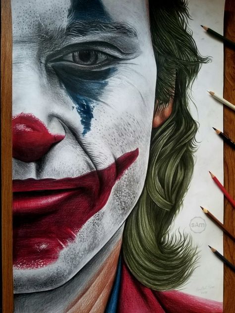 A color pencil drawing of joker by pencilartsam Joker Picture, Joker Art Drawing, Image Joker, Joker Painting, Batman Joker Wallpaper, Joker Drawings, Joker Images, Color Pencil Sketch, Joker Iphone Wallpaper