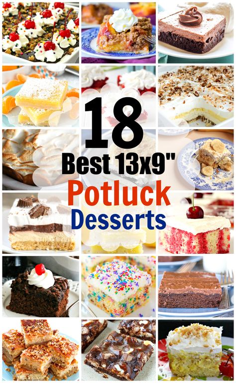 18 Best 13x9 Desserts To Bring To a Potluck #desserts #sweet #recipes #potluck #potluckdesserts #recipes #food #holiday #holidaybaking Dessert For Potluck, Potluck Recipes Dessert, Recipes Potluck, Church Potluck Recipes, Potluck Desserts, Cowboy Caviar, Potluck Dishes, Desserts For A Crowd, Oreo Dessert