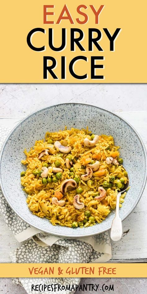 Easy Curry Rice is the perfect side dish that can double as its own meal. Curried Rice is an aromatic, packed full of flavor recipe that can be made in about a half hour. It’s better than takeout and is made with pantry staple ingredients or things you already have in your kitchen. Made with yellow curry powder, this Curry Rice recipe is so versatile and is the perfect meal prep solution. #curryrice #curriedrice #curryricerecipe #curriedricerecipe #sidedish #pantrystaplemeal #ricerecipe Yellow Curry Powder, Curry Rice Recipes, Curried Rice, Easy Potluck Recipes, Yellow Curry, Better Than Takeout, Easy Curry, Freezer Meal Prep, Curry Rice