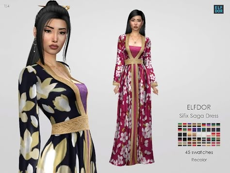 Sifix Saga Dress RC - ELFDOR Sims 4 Inuyasha Cc, Sims 4 Cc Arabic Clothes, Sims 4 Asian Cc Clothes, Asian Cc Sims 4, Asian Sims 4 Cc, Sims 4 Cc Asian, Sims 4 Asian Cc, Los Sims 4 Mods, Sims 4 Anime