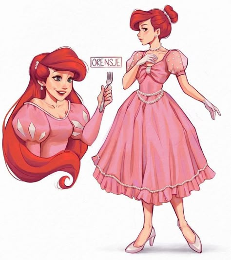 Princess Dress Art, Ariel Cosplay, Disney Character Art, Disney Princess Artwork, Disney Jasmine, Disney Princess Fan Art, Images Disney, Disney Princess Fashion, Disney Princess Drawings