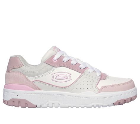 They'll be ready to hit the playground in sporty comfort with Skechers SKX-228. This lace-up court style features a mesh, leather, and suede overlay upper, plus a cushioned comfort insole. | Skechers Girl's SKX-228 Sneaker | Medium Width | Cushioned comfort insole | Mesh, leather, and suede overlay upper with a lace-up front | Durable traction outsole | Skechers Insole Design, Fashion Moodboard, Lace Up Wedges, Shoes Flats Sandals, Wide Shoes, Mood Board Fashion, Skechers Women, Be Ready, Girls Sneakers