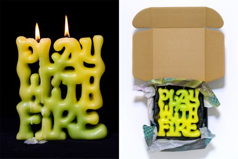 TDC Awards - 69th Winners Showcase | The One ClubPersonal | Coral Typography Tool | The One Club Letter Candles, Weird Candles, Fire Candle, Weird Furniture, Minimalist Candles, Brand Photography Inspiration, Candle Packaging, Graphic Design Lessons, 3d Laser