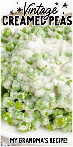 Cream Peas Recipe, Creamed Peas And Potatoes, Green Peas Recipes, Side Dish For Dinner, Veggie Side Dish Recipes, Pea Salad Recipes, Creamy Peas, Creamed Peas, Hp Sauce