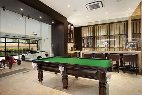 Contemporary Borell Street Residence by Bagnato Architects Billiard Room Ideas, Man Cave Designs, Garage Bar Ideas, Best Man Caves, Modern Man Cave, Man Cave Games, Man Cave Design, Ultimate Man Cave, Pool Room