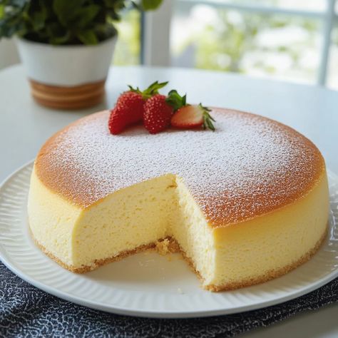 Jiggly Japanese Cheesecake: Soft & Fluffy Dessert Recipe Cheesecake Recipes Japanese, Japanese Jiggly Cheesecake Recipe, Jiggly Japanese Cheesecake, Cheesecake Japanese, Japanese Cheesecake Recipe, Jiggly Cheesecake, Japanese Cheesecake, Japanese Dessert, Cheesecake Recipe