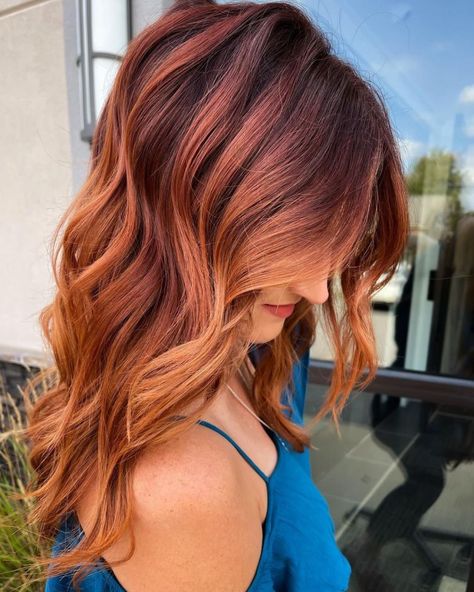 Auburn Balayage Caramel, Auburn Hair Colors, Auburn Hair Color, Balayage Caramel, Auburn Balayage, Auburn Highlights, Red Balayage, Hair Color Auburn, Funky Hairstyles