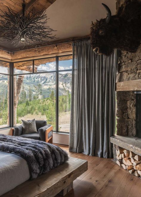 Rustic chic mountain home in the Rocky Mountain foothills One Kindesign, Interior Design Per La Casa, Modern Rustic Homes, Rustic Home Design, Rustic Living, Design Del Prodotto, Mountain Home, Rustic Bedroom, Awesome Bedrooms