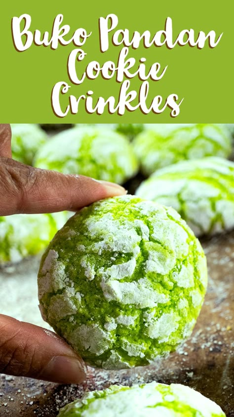 Pandan Brownies, Pandan Cookie, Pandan Recipe, Buko Pandan Recipe, Phillipino Food, Brownie Cakes, Crinkles Recipe, Buko Pandan, Colourful Food