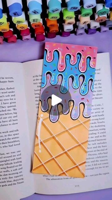 Eline 🇳🇱 on Instagram: "Bookmark drawing!
.
.
.
#bookmark #art #artideas #drawing #icecream #tekenen #diy #doodling #doodleart #artjournal #creative #artideas #drawingideas" Bookmark Drawing, Drawing Bookmark, Bookmark Art, Doodle Art, Art Journal, Drawings, On Instagram, Instagram, Art