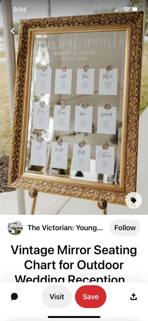 Mirror Seating Chart, Find Your Seat, Wedding Mirror, Outdoor Mirror, Victorian Vintage, Vintage Mirror, Seating Chart, Seating Charts, Party Planning