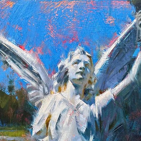 Angelic Art, Arte Grunge, Ap Studio Art, New Painting, Art Society, Angel Painting, Art Instructions, Painting Process, Art Portfolio