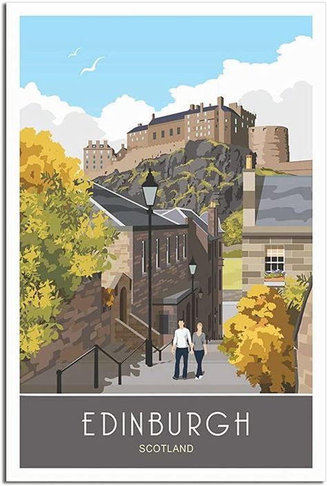 Edinburgh Castle Scotland, Bedroom Canvas Art, Uk Illustration, Poster Images, Star View, Images D'art, Castle Scotland, Edinburgh City, Railway Posters