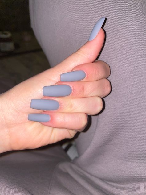 Sns Nails Matte, Nardo Grey Nails, Grey Nails Aesthetic, Mat Nails Ideas, Grey Nails Matte, Nails Inspiration Matte, Gray Matte Nails, Matte Grey Nails, Mat Nails