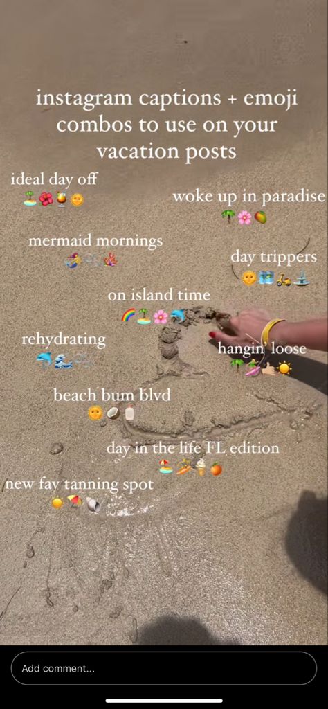 Boho Emoji Combinations, Boho Captions, Beach Emoji Combinations, Song Captions, Cute Emoji Combinations, Summer Feed, Emoji Combos, One Word Instagram Captions, Short Instagram Quotes