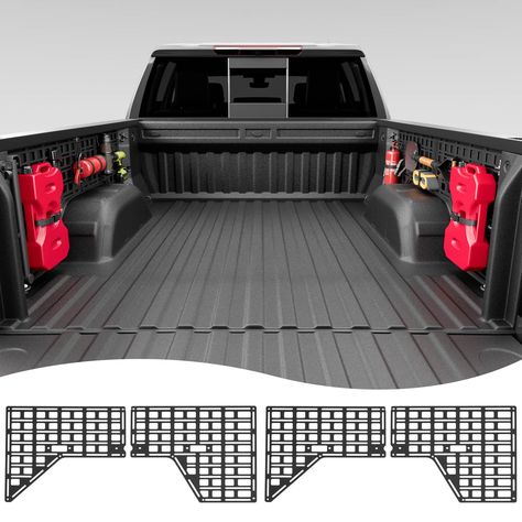 PRICES MAY VARY. Fitment: The side bed molle panels are perfectly compatible with 2019 2020 2021 2022 2023 2024 Chevy Silverado/GMC Sierra(NOT compatible with GMC Sierra Carbon Pro model).They will fit the original truck well.Note:they ONLY fit 5'8'' bed!!!Please confirm the size before purchasing. Premium Material: The truck molle panels are made of high-strength carbon steel which can withstand up to 300 lbs and will not deform even when an adult stands on it. They can be used for a long time. Truck Mods Chevy, 2020 Chevy Silverado 1500, Chevy Colorado Accessories, 1988 Chevy Silverado, Silverado 1500 Accessories, Gmc Sierra 1500 Accessories, Gmc Truck Accessories, 2014 Chevy Silverado 1500, 2024 Chevy Silverado