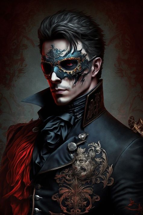 Fantasy Villian, Delaque Gang, Creepy Men, Masquerade Outfit, Victorian Vampire, Vampire Masquerade, Gothic Fantasy Art, Vampire Art, Men's Hairstyles