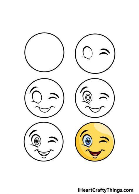 Winky Face Drawing - How To Draw A Winky Face Step By Step Winky Face Drawing, Eye Cartoon, Perfect Emoji, Simple Face Drawing, Men Drawing, Winking Eye, Winky Face, Facial Expression, Face Men