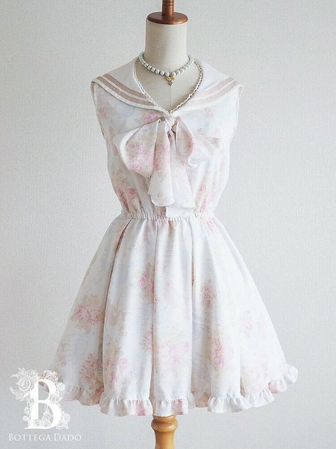 🌹LIZ LISA🌹Mermaid Sailor Dress Ribbon Tie White LARME Lolita Hime JapanM E254 #LizLisa #BottegaDado Mermaid Sailor, Mermaid One Piece, Onepiece Dress, Dress Ribbon, Queen Outfit, Sailor Dress, Liz Lisa, Kawaii Clothes, One Piece Dress