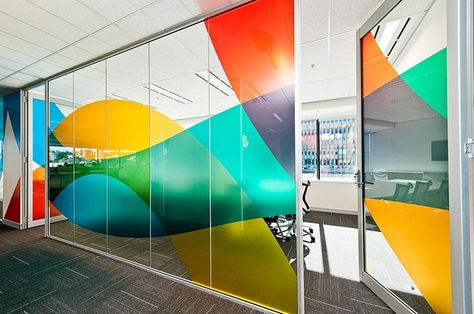 conference room Glass Wall Design, Office Wall Graphics, Office Graphics, Creative Office Space, Office Window, Window Graphics, Environmental Graphic Design, Corporate Interiors, Glass Walls