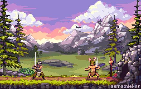 What if Skyrim was a 2d side-scroller game? by aamatniekss on DeviantArt Side Scroller, Pixel Life, 2d Platformer, Pixel Gif, Platformer Game, Pixel Game, Pixel Art Background, Pixel Characters, Super Adventure