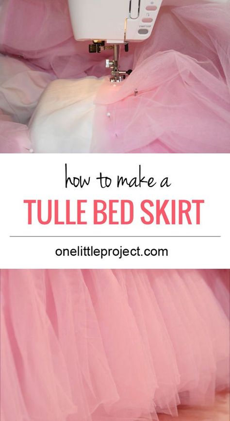 How to make a tulle bedskirt tutorial.  Step by step instructions for a DIY tulle bed skirt. Bedskirt Diy, Bedskirt Tutorial, Tulle Bedskirt, Do It Yourself Decoration, Diy Tulle, Girl Cribs, Diy Bebe, Skirt Tutorial