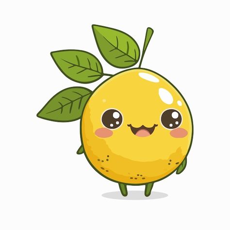 Lemon Cartoon Drawing, Cute Lemon Drawing, Lemon Cartoon, Lemon Vector, Lemon Cute, Cartoon Lemon, Kawaii Lemon, Lemon Drawing, Art Kits For Kids