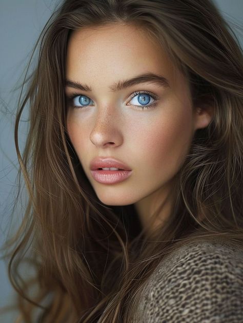 Brown Hair Blue Eyes Tan Skin, Brown Hair Blue Eyes Pale Skin, Rich Brunette Hair Color, Subtle Brunette Highlights, Hair Colors For Blue Eyes, Rich Brunette Hair, Brunette Hair Color Ideas, Soft Highlights, Aesthetic Romance