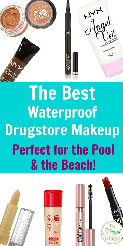 These waterproof makeup pics are perfect for swimming and the beach. These are the best drugstore beauty products to keep you looking great all summer without costing a fortune! #summer #beauty #waterproof #summerstyle #makeup #makeuptips Best Waterproof Makeup, Drugstore Beauty Products, Beach Makeup, Natural Beauty Secrets, Makeup Pics, Skin Patches, Beauty Products Drugstore, Waterproof Makeup, Moisturizing Body Wash