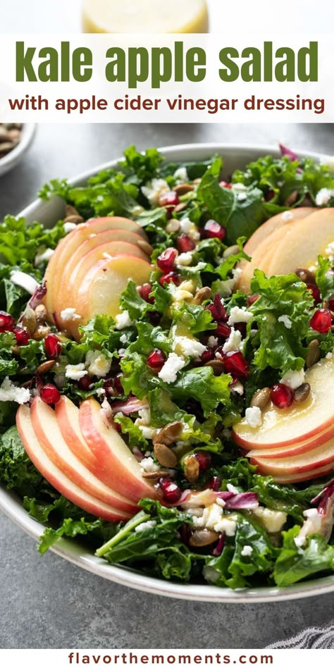 Kale Salad Dressing, Kale Apple Salad, Apple Delight, Creamy Kale, Fluffy Quinoa, Autumn Salad Recipes, Side Salads, Apple Salad Recipes, Mustard Vinaigrette