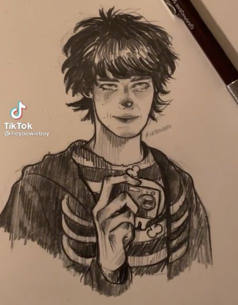 Rodrick Heffley Art, Hot Emo Guy, Rodrick Heffley, Art Drawings Sketches Pencil, Arte Inspo, Art Style Inspiration, Sketchbook Art Inspiration, Art Drawings Sketches, Art Sketchbook