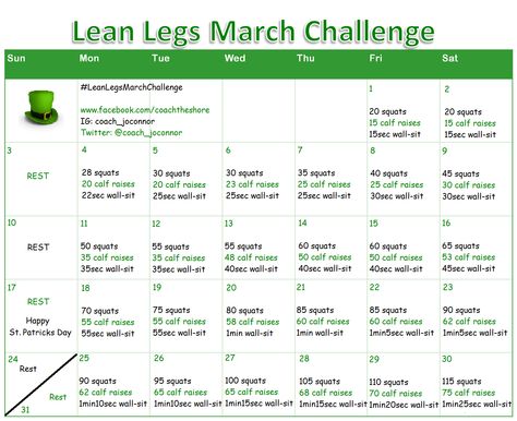 lean legs march challenge March Workout Challenge, March Fitness Challenge, March Workout, Leg Challenge, March Challenge, Challenges To Do, Lean Legs, Month Workout, 30 Day Fitness