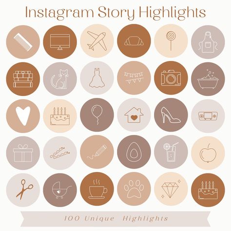 Boho Instagram Highlight Covers - create beautiful highlight covers for your Instagram profile with these neutral and earthy tones. #boho #instagram #highlightcovers #neutral Food Highlight Instagram, Instagram Highlight Covers Lifestyle, Boho Icons, Making Money On Instagram, Unique Icons, Rose Gold Highlights, Logo Design Agency, Boho Instagram, Insta Highlights