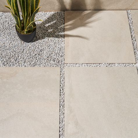 In warm tones of ivory and white with variations in color and veining, Acadia Linen Beige 24x24 Limestone Look Matte Porcelain 2CM Paver brings an elegant quartz-look to a large square format for outdoor spaces. Enhanced by an organic-looking matte finish, and with the dependable durability of 2 CM thick porcelain, this tile makes the exquisite beauty of natural stone an affordable and practical option. The earthy textures and natural tones of limestone, slate, and quartz are featured in our por Cream Backsplash, Limestone Pavers, Outdoor Porcelain Tile, Outdoor Pavers, Affordable Tile, Paver Designs, Paver Tiles, Concrete Patio Designs, Limestone Flooring