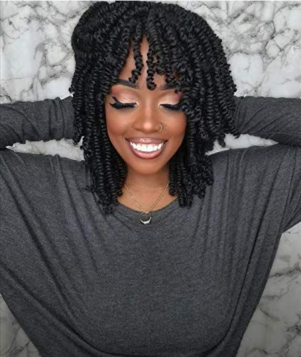 Short Hair Braids Black, Spring Twists Crochet, 8 Inch Bob, Bob Spring Twist, Short Crochet Braid Styles, Twists Crochet Braids, Crochet Hair Curly, Twists Crochet, Senegalese Twist Crochet Hair