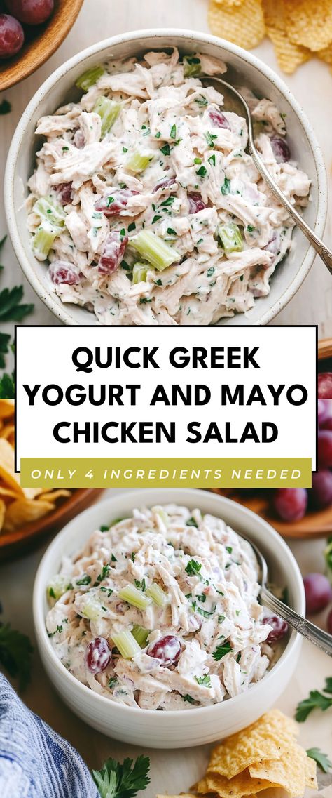 Image for Quick Greek Yogurt and Mayo Chicken Salad Meals With Yogurt, Chicken And Greek Yogurt Recipes, Chicken Salad Recipe With Greek Yogurt, Healthy Chicken Salad With Greek Yogurt, Greek Yogurt Recipes Dinner, Chicken Salad Greek Yogurt, Yogurt Recipes Dinner, Chicken Salad With Yogurt, Greek Yogurt Salad