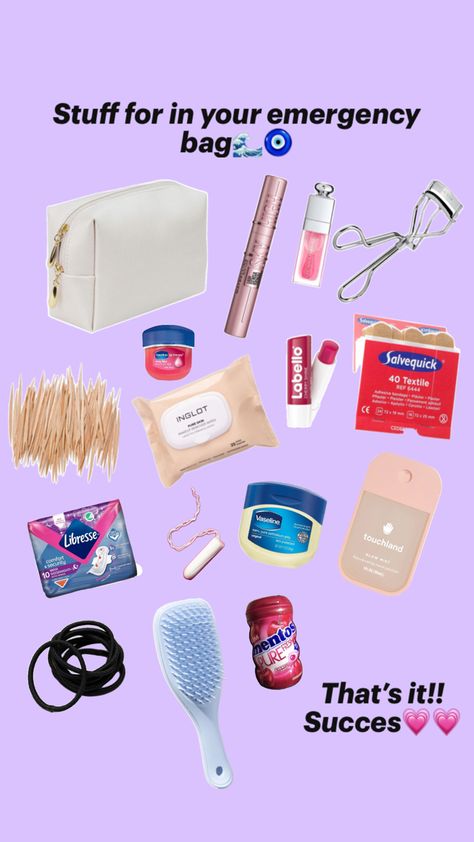 Stuff for in your emergency bag School Emergency Kit, Emergency Bag, Makeup School, Emergency Kit, Vaseline, Skincare Makeup, 5th Grade, Makeup, Quick Saves