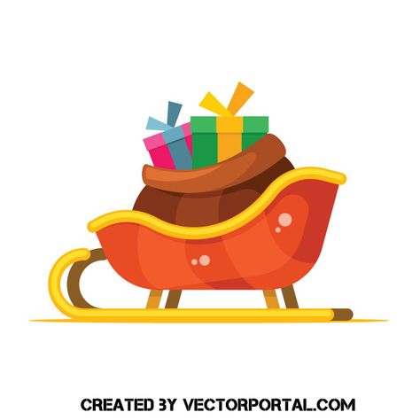 Santa Claus Images, Christmas Sled, Luge, Game Ui, Free Vectors, Free Christmas, Sled, Site Design, Christmas Presents