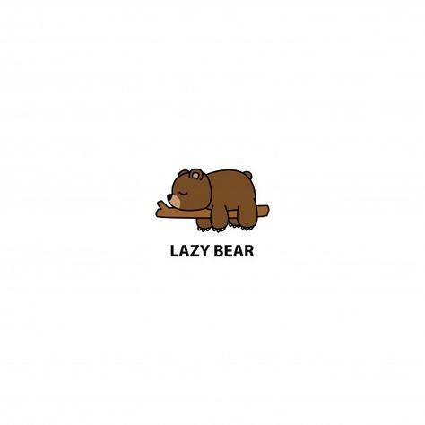 Lazy bear sleeping on a branch cartoon P... | Premium Vector #Freepik #vector #background #logo #baby #nature Bear Sleeping, Lazy Bear, Candle Logo, Logo Baby, Bear Illustration, Bear Logo, Baby Bear, Cute Bears, Bottle Design